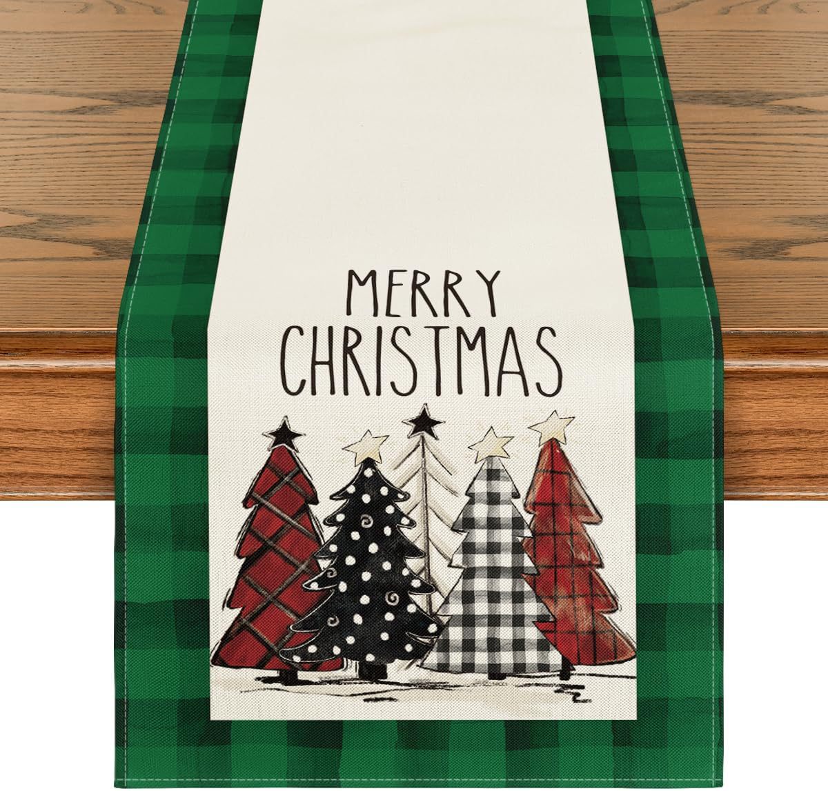 Transfronterizo 2024 Amazon nuevo árbol de Navidad festivales lino tabla bandera tabla de comedor tabla bandera de té image 17