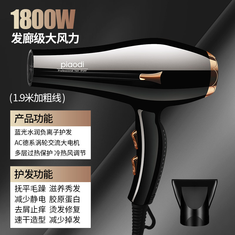 Secador de pelo eléctrico nuevo - Alta potencia, especial para peluquerías, alta velocidad, viento grande, con iones negativos para cuidado del cabello, uso doméstico