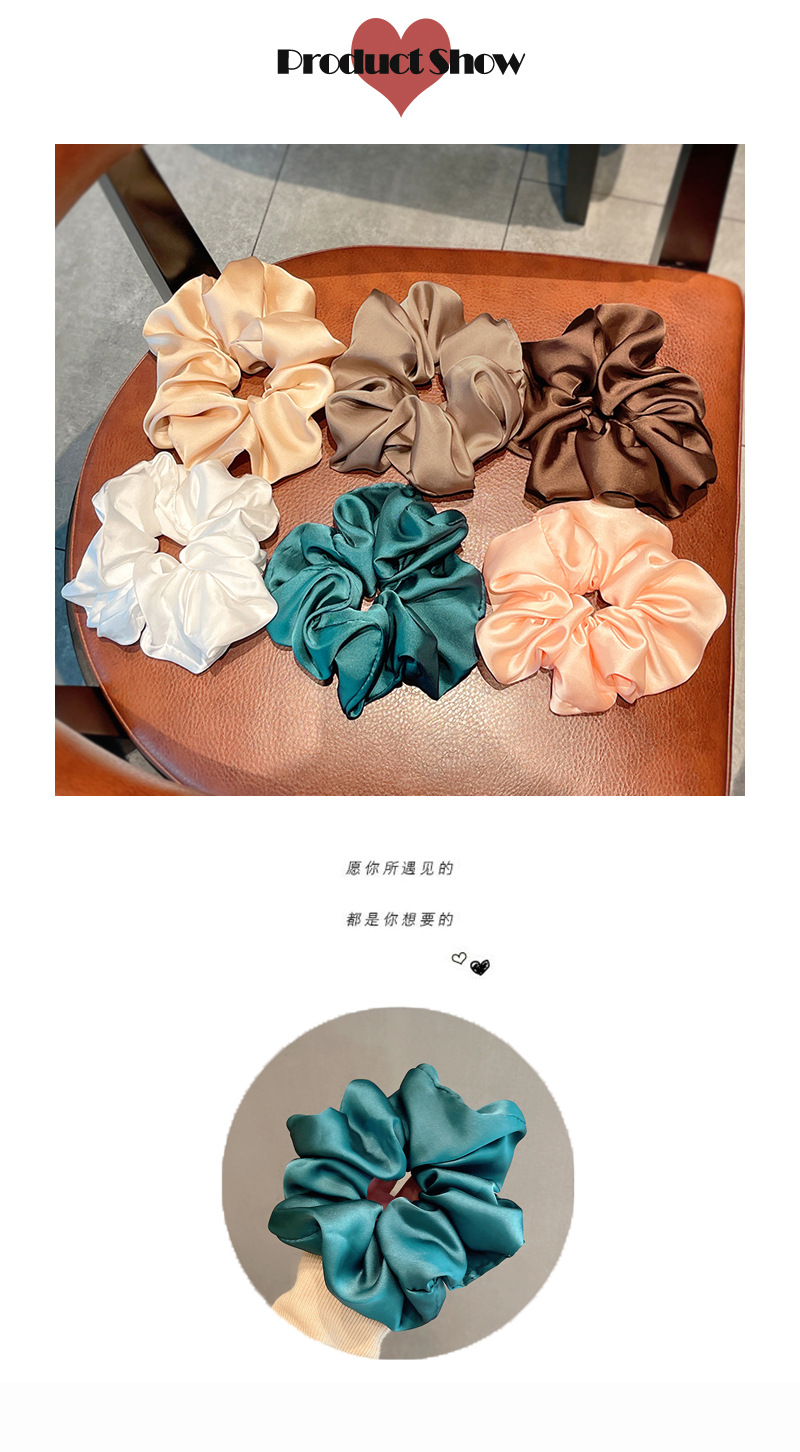 retro satin solid color hair scrunchies hair accessories wholesalepicture2