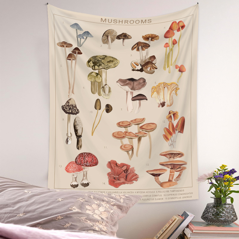 Fashion Colorful Mushroom Printing Room Decoration Wall Cloth Wholesale Nihaojewelry display picture 4