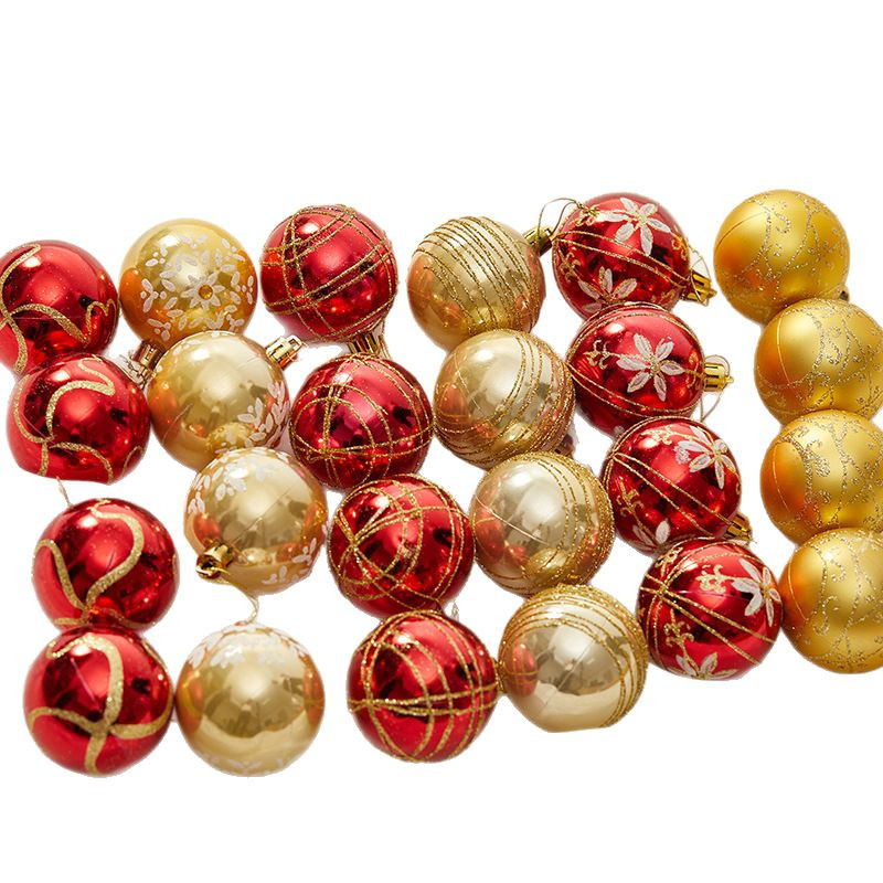 Bolas de Navidad pintadas de 8cm Bolas de Navidad pintadas a mano Bolas de galvanoplastia Decoraciones de Navidad Hotel Centro Comercial Techo Decoración