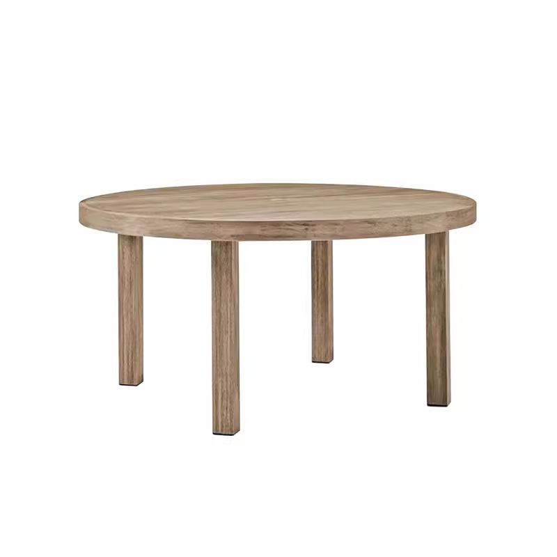 Mesa y silla de teca al aire libre jardín al aire libre patio ocio madera maciza impermeable y protector solar nórdico silla de ratana muebles combinados