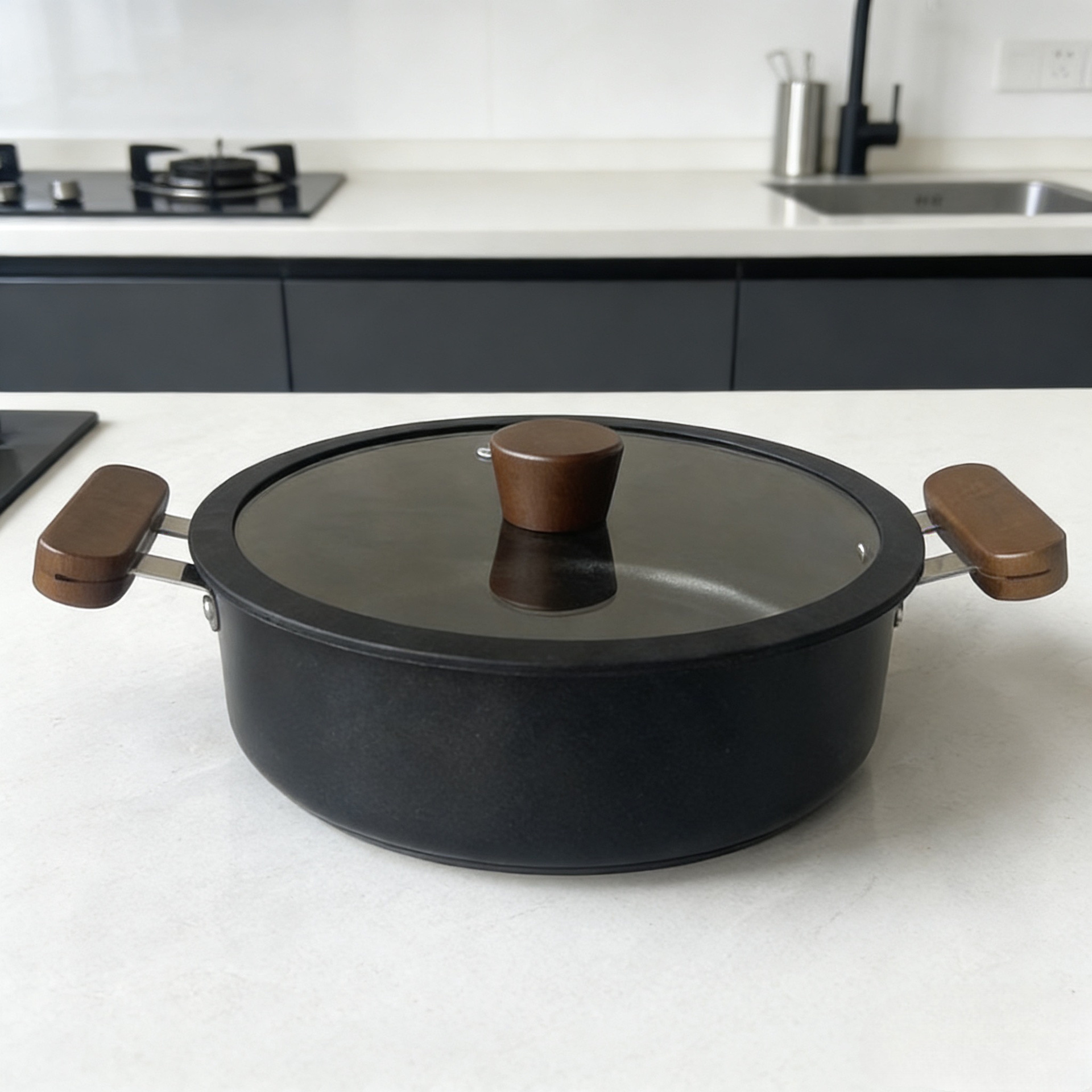 Kastrullset i rostfritt stål 10 delar non-stick grytor_voghion.com