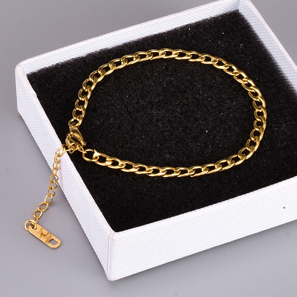 Korean Style Hollow Chain Titanium Steel Bracelet display picture 4