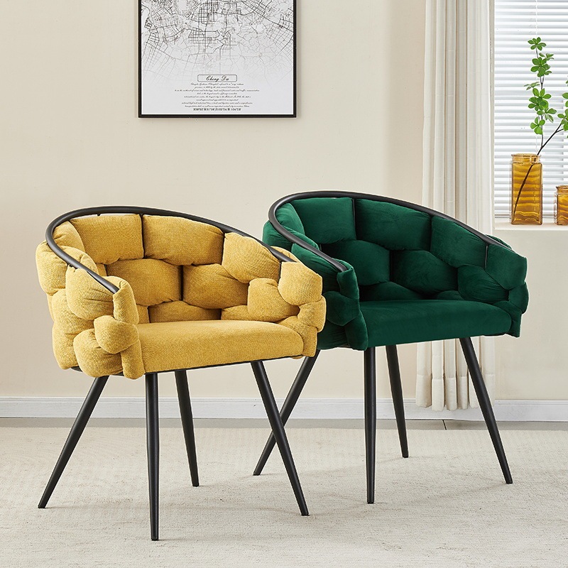 # Nordic Marble Nail Art Table and Chair suit Fashion Simple Fabric Chair Cover Double Table Home Cushion Woven Chair