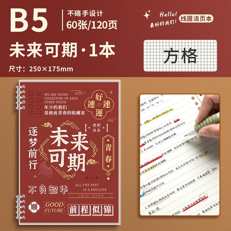 手に優しいルーズリーフノート 大学院受験 英語取り外し可能メモ用紙 間違い問題帳 コイルノート 中学生|undefined