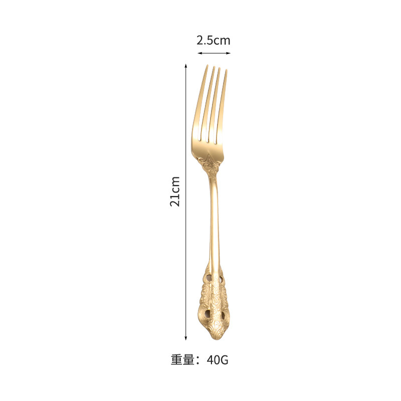 クロスボーダーステンレスナイフフォークスプーンレトロレリーフ食器セットギフトボックスホテルレストラン宮廷ステーキナイフフォークスプーン|undefined