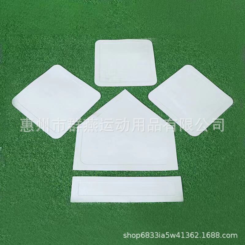 Baseball Softball Home Plate 5-Piece Set, Base Pads, Pitcher's Plate, Baseball Field Equipment, Rubber Waterproof Base Pads
