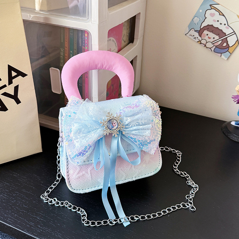 Bolso de niñas regalo de Año Nuevo bolso de hombro para niños 2025, nuevo estilo princesa bolso de mano extranjero gradiente versátil bolso de mochila