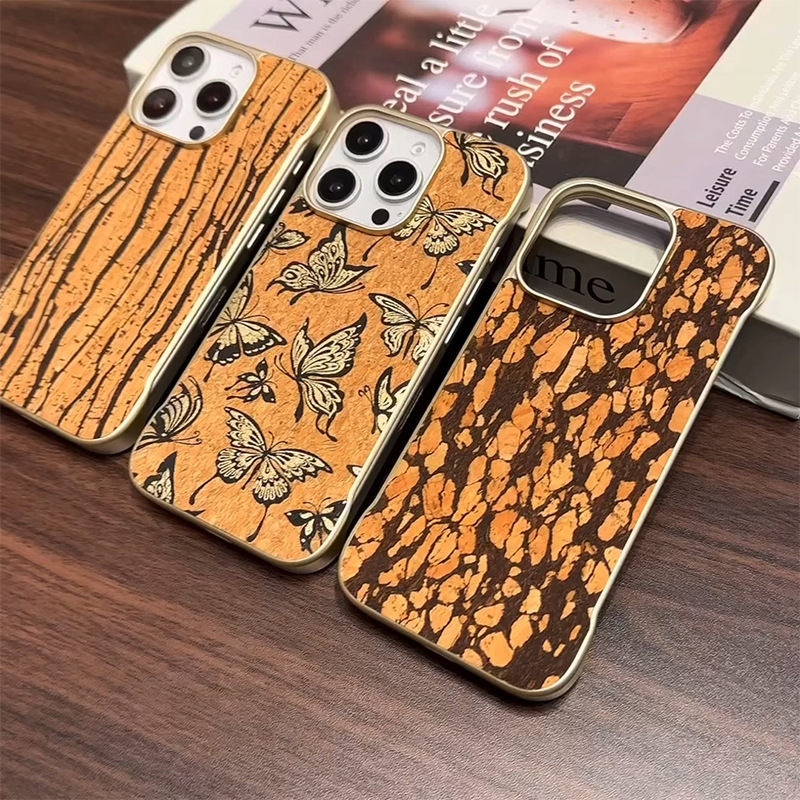 Ốp lưng iPhone 16 Pro Max không viền mạ điện sang trọng, chống rơi nhẹ — 【Hạt đen★Từ tính không thay đổi khung], 【Vân gỗ vàng★Từ tính không thay đổi khung], 【Bướm vàng★Từ tính không thay đổi khung] chi tiết 16