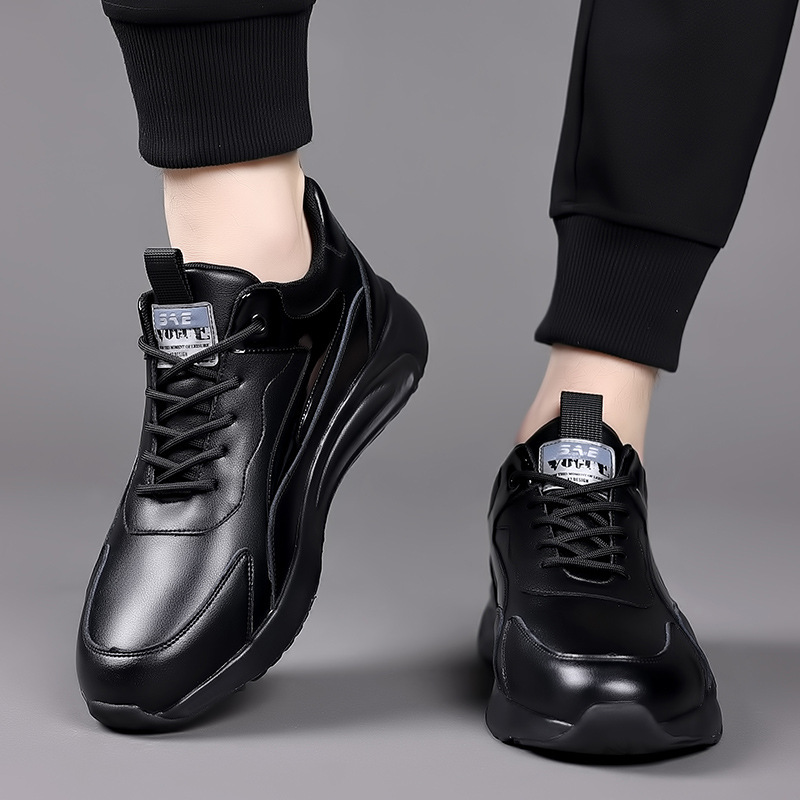 Zapatos deportivos casuales para hombres, primavera y verano 2025, nuevos zapatos de suela suave para hombres, zapatos de correr de cuero de moda para hombres