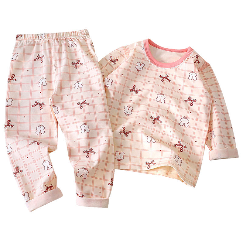Niños Laica ropa para el hogar pijama set primavera y otoño niños y niñas niños de mediana edad pantalones de manga larga de dibujos animados coreanos