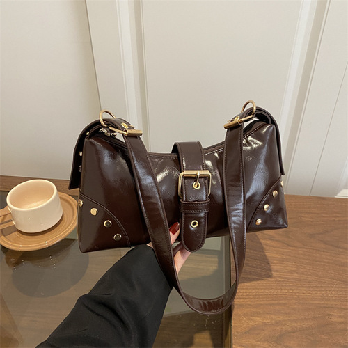 Simple Retro Armpit Bag 2025 New Fashion Trendy Casual Single Shoulder Bag Internet Famous Quality Crossbody Women's Bag 