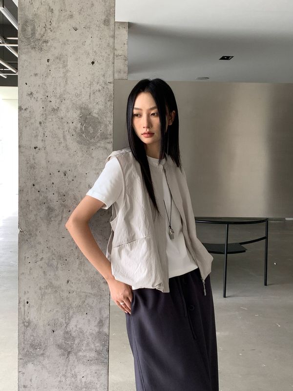 6UP早秋韩系圆领花苞马甲2025十三行新款百搭叠穿慵懒风ins50020|undefined