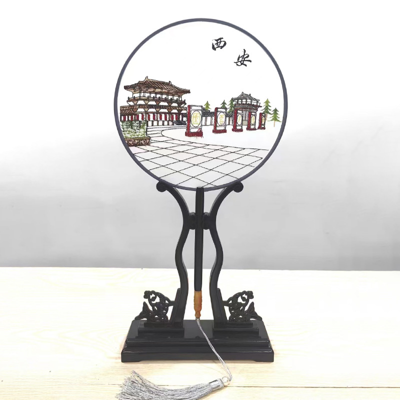 Desmontaje ventilador base ventilador marco Ebony universal femenino ventilador masculino soporte ventilador soporte productos de bambú artesanía al por mayor