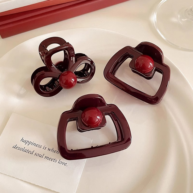 Anchor Red pequeño clip de cabello de arco agarrar clip de cabello de tiburón en la parte posterior de la cabeza femenina clip de cabello pequeño clip