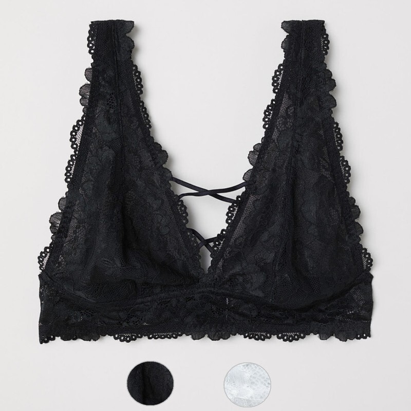 Sweden H Foreign Trade single lace without steel ring underwear women's small chest thin triangle summer French sexy bra