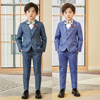 2021秋冬新款男童西装马甲套装小孩童装生日礼服一件代发帅气童装