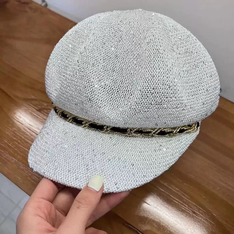 체인 팔각모자(흰색)