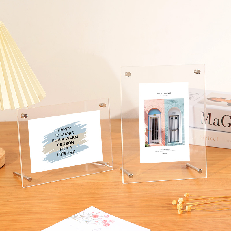 Marco de fotos acrílico marco de visualización de tarjetas postales 6 pulgadas 67 ocho cristal transparente marco vacío a4 marco de fotos Yunbang