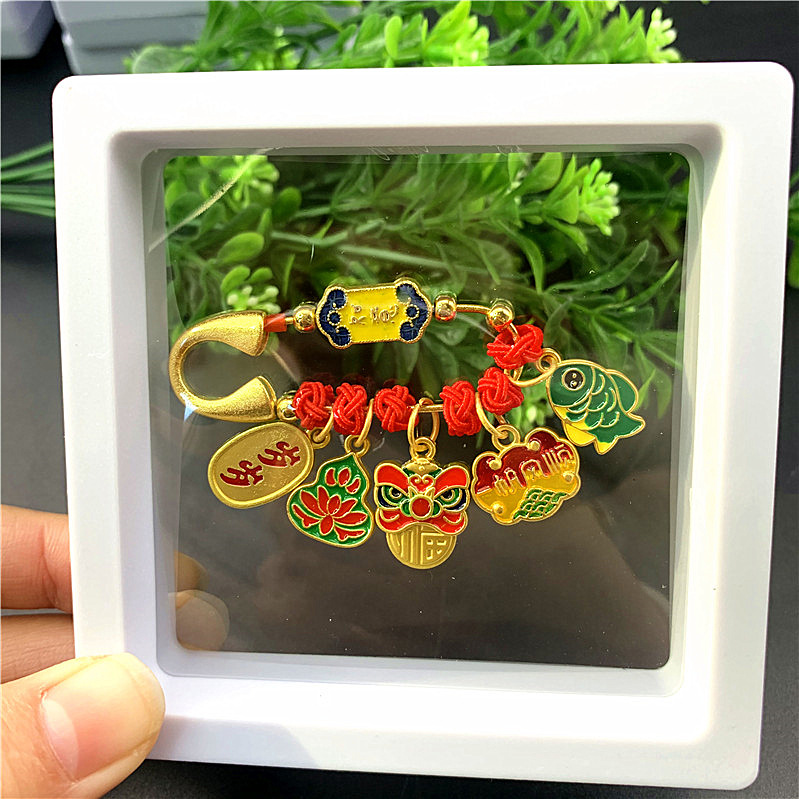 子供の驚き安全ピンの携帯ストラップ赤ちゃんの驚き防止レトロなアクセサリーのペンダント妊婦の平安ブローチ