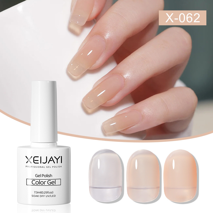 Nail Polish glue nude color ice transparent glue New Internet celebrity popular color jelly nude color nail phototherapy glue for nail salon