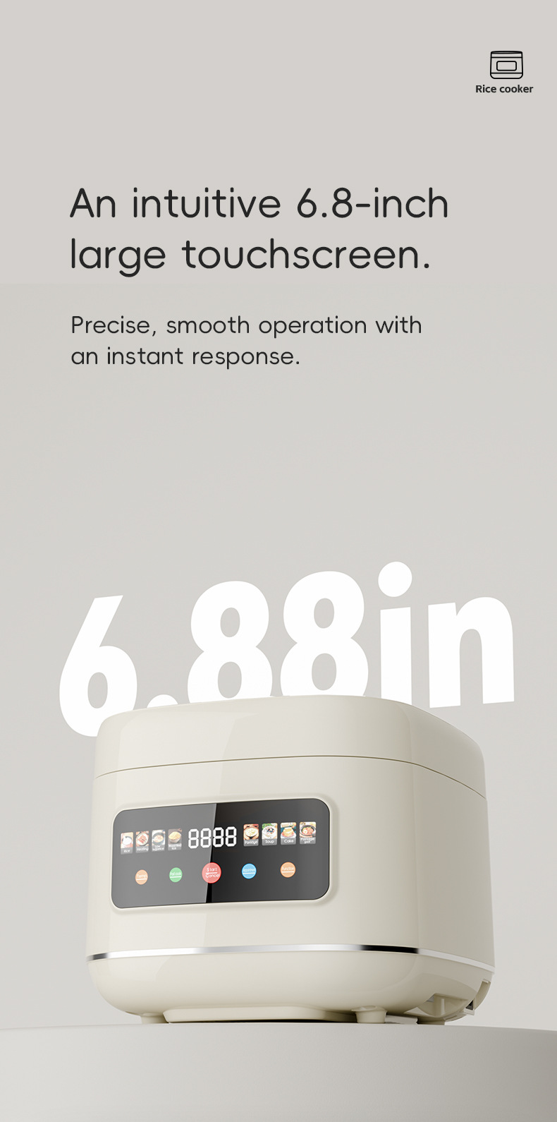 Reiskocher Cross-Border 5L Großes Fassungsvermögen Haushalts-Smart-Touchscreen Reservierung Multifunktions-Reiskocher_voghion.com