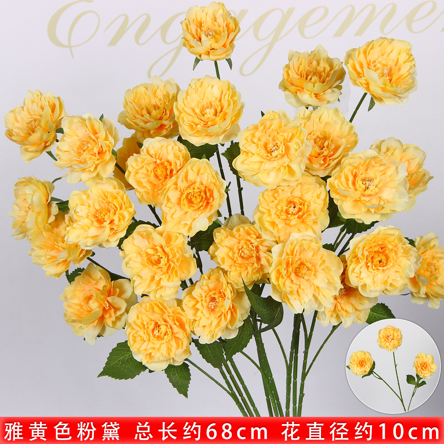 Flores de imitación naranja peonía naranja hortenida neblina orquídea flor flor de boda seda naranja