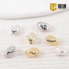 14K包金异性石头隔珠手工diy巴洛克散珠手链串珠配件保色镀真金