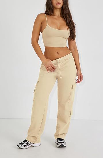 Women's Clothing New Multi Pocket Y2K Overalls Casual Loose Sports Fitness Wide Leg Pants_voghion.com