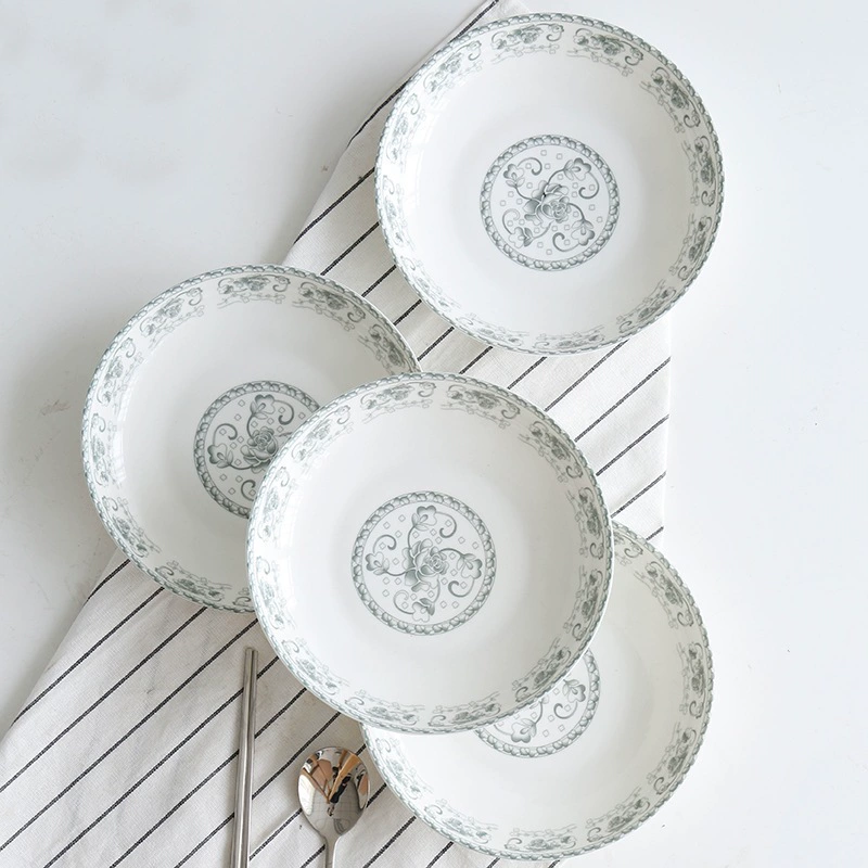 C Minsheng керамическая тарелка Китайская посуда для домашнего использования 7/ 8inch тарелка осенняя рифма круглая тарелка для рыбы микроволновая печь W