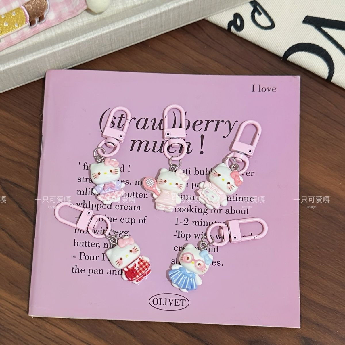 Cute Plaid Skirt Kt Cat Keychain Cartoon Student Girl Sweet Pendant Couple Best Friend Accessories Gift Gift