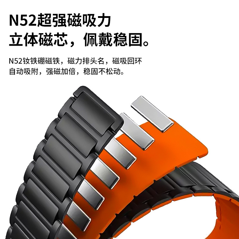 適用華為fit3錶帶雙色磁吸硅膠錶帶華為WATCH FIT3新款工字型腕帶