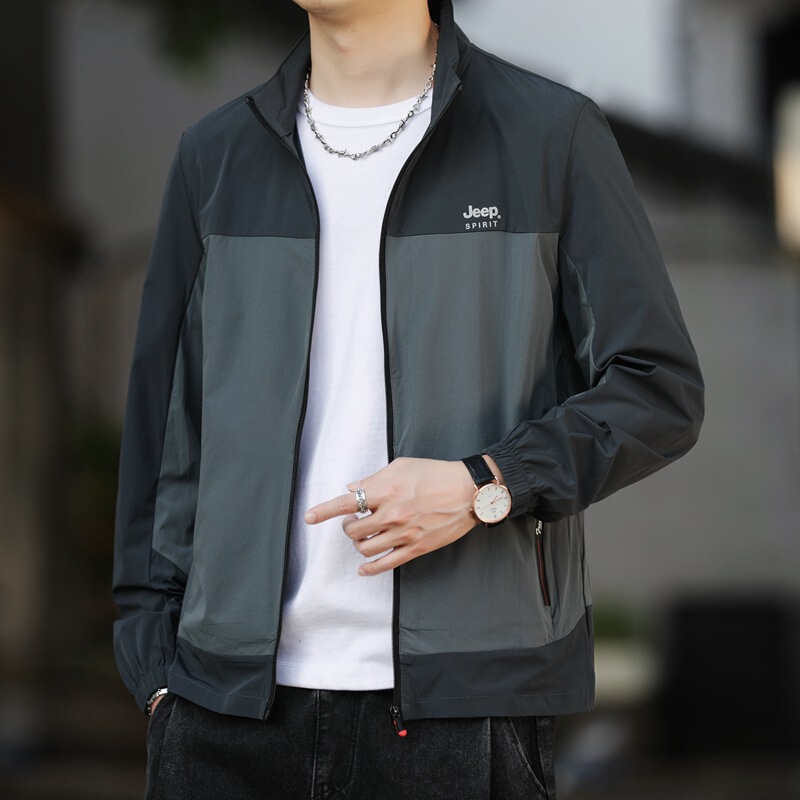 JEEP SPIRIT summer fashion trendy lightweight contrast color youth sports lightweight jacket top 1597 JEEP SPIRIT summer fashion trendy lightweight contrast color youth sports lightweight jacket top 1597