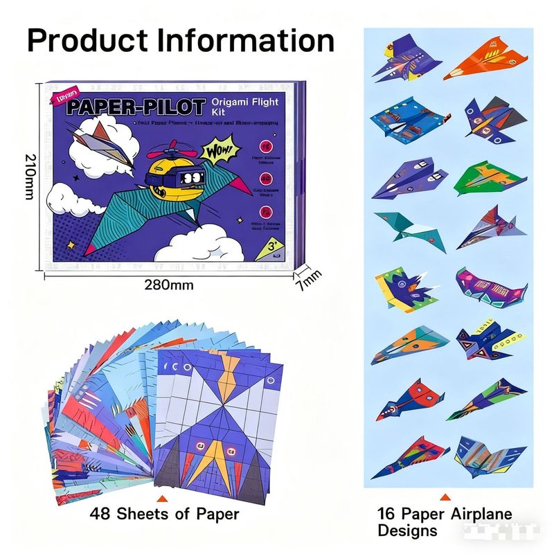 跨境新款 Leven DIY Paper Airplane Book 折纸飞机套装礼盒饰品|undefined