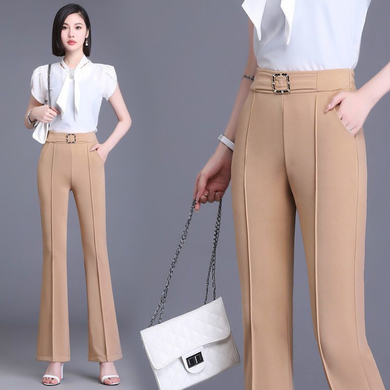Women's High-Waisted Slim Straight-Leg Korean Style Casual Pants Suit Flared Pants for Spring and Autumn 2025