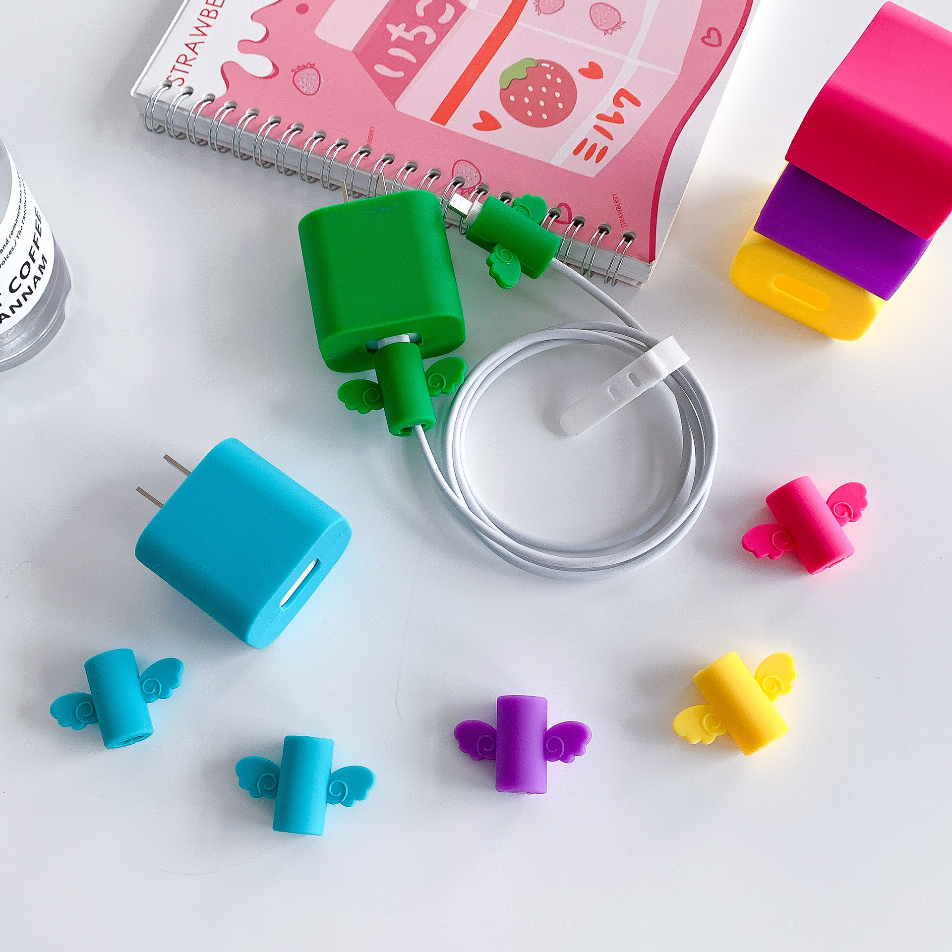 Geeignet für einfarbiges Silikon Apple 12 Datenkabel 20W mobiles Ladegerät Kopfschutz 18W Softcase_voghion.com