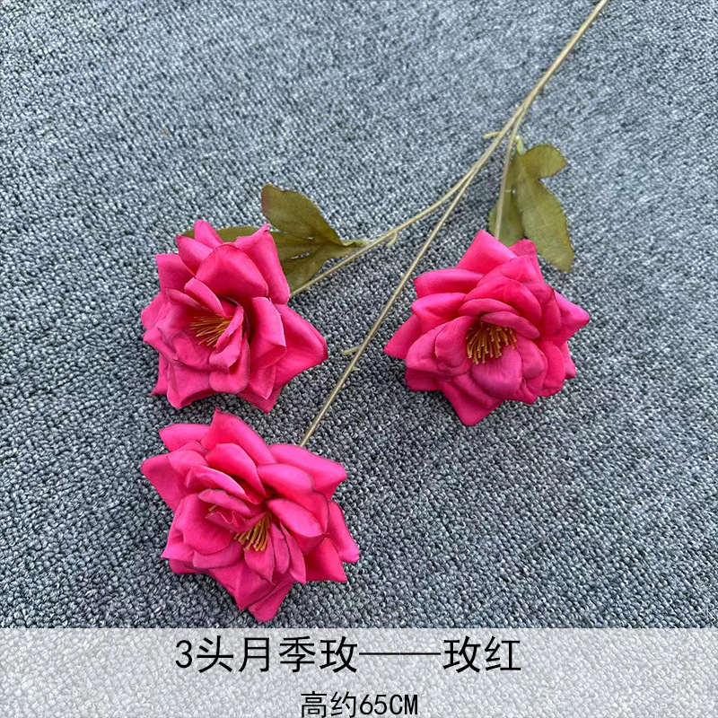 Artificial Rosa sola franela Rosa flor artificial boda decoración del hotel decoración del hogar arreglo de flores flor artificial Rose