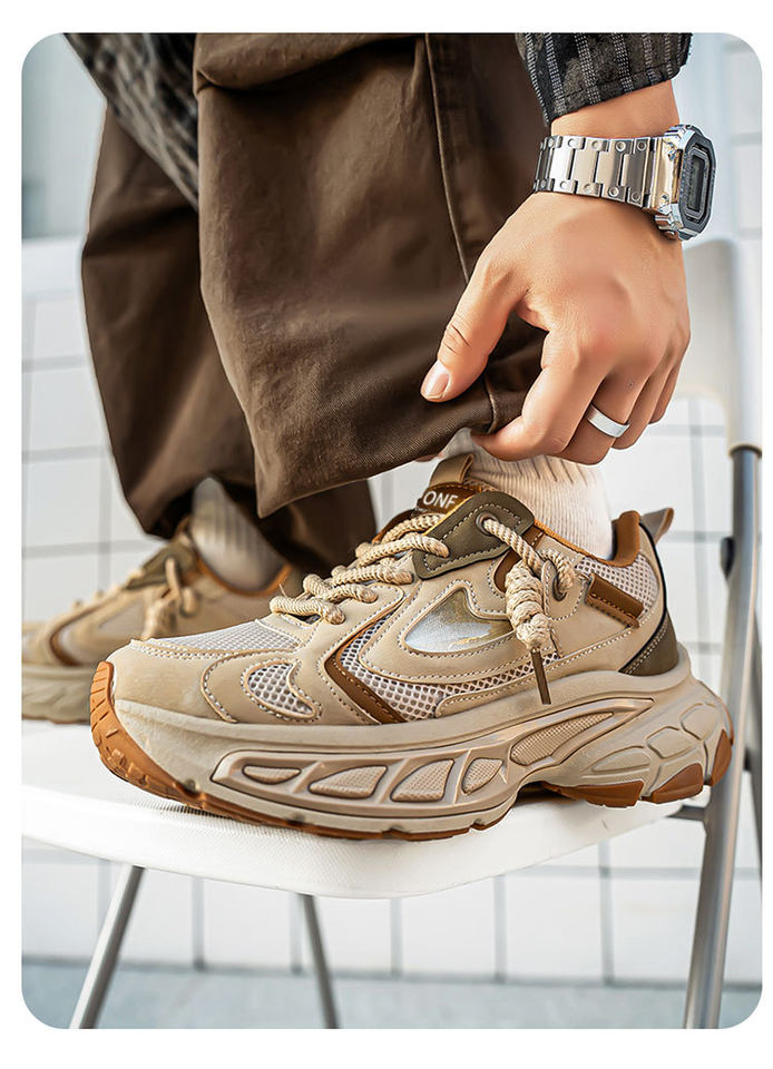 Giày sneaker dad shoes nam cỡ lớn, thân lưới thoáng khí, đế dày tăng chiều cao, gót 3–5 cm — D 71m Thẻ, D71 màu đen, D71 xám bạc chi tiết 21