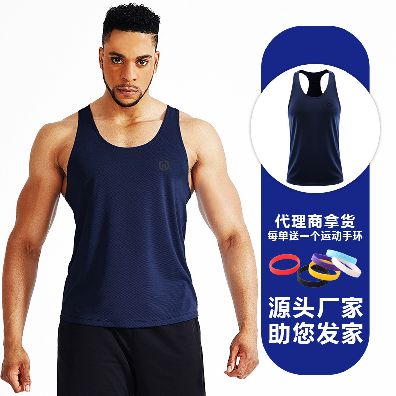 Chaleco de fitness entrenamiento muscular de los hombres sueltos en forma de I deportes delgados culturismo ropa casual chaleco sin mangas más Chaleco de tamaño