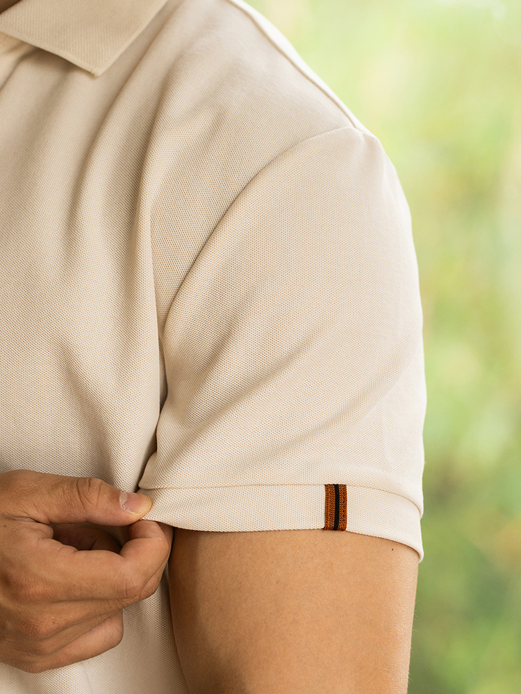 新疆綿カモメ襟通気半袖poloシャツメンズ2025夏カジュアル純色小vネック新作tシャツメンズ