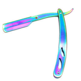 美发工具彩色剃刀 老式剃须刀手动刮胡刮脸刮刀理发修面神器剃头