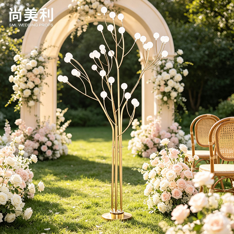 Sala de bodas, accesorios para el escenario del hotel, luces de guía de carretera, adornos de árboles suculentos, accesorios para el diseño del lugar, luces image 3