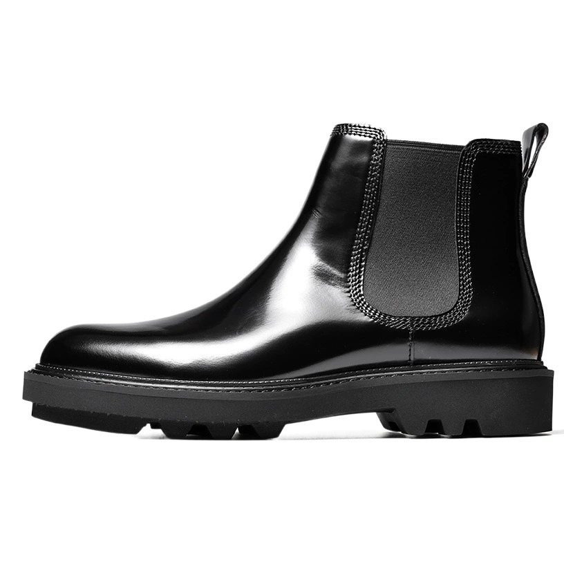 Модные Ботинки Челси в британском стиле, мужские Модные повседневные короткие ботинки из яркой кожи на платформе, кожаные ботинки с высоким берцем, мужские ботинки с рукавами