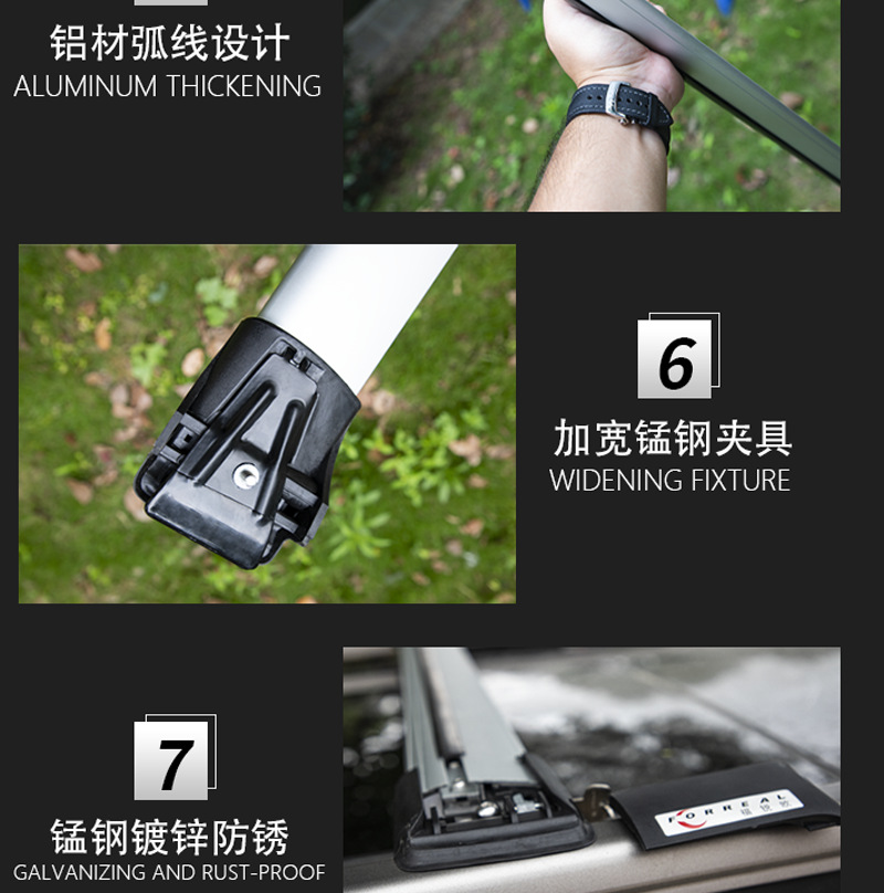 Roof Rack Crossbar Suv Off-Road Car Pickup Truck Tent Frame Box Crossbar Beam Frame Silent Cargo Rack Bracket