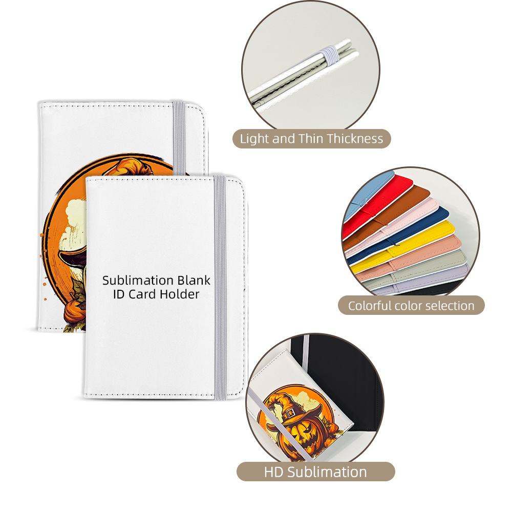 Nuevos productos directos de transferencia térmica de cuero multicolor tarjeta de pasaporte personalidad creativa al por mayor