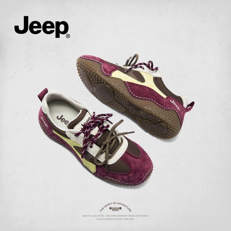 Jeep Vintage German Training Shoes Women's 2025 New Spring Shoes Ankora Red Light Casual Shoes