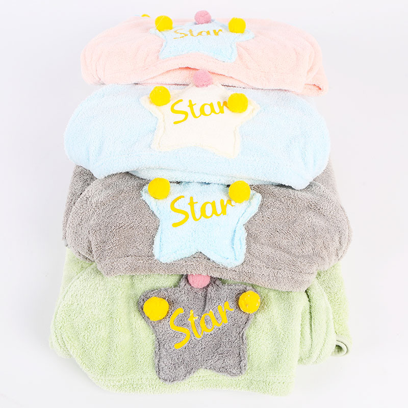 Bath towel cloak children Bathrobe Coral star Cartoon Cap water uptake wholesale