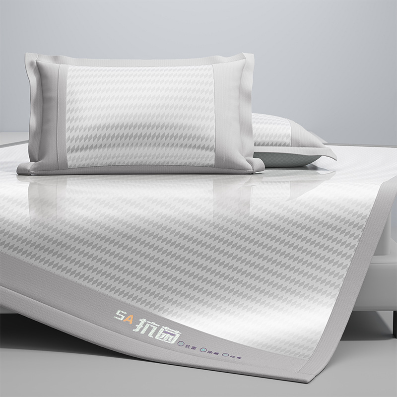 Un juego de sábanas de seda de hielo de clase de tres piezas fresco verano 2025 nueva funda protectora de colchón de verano sábana funda de cama