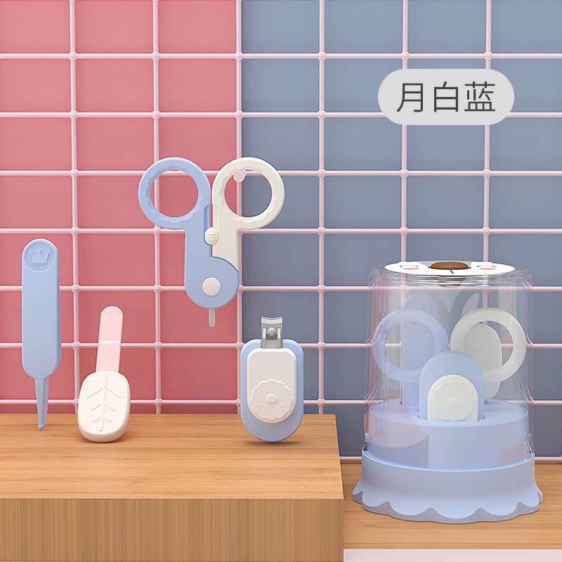 Ножницы для ногтей Lion, набор из 4 предметов, белый, синий